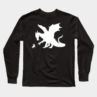 Knight and Dragon (white) Long Sleeve T-Shirt